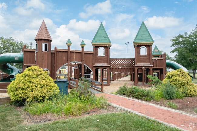 Lafountain Park in Paulding has a large wooden playground for local children to explore.