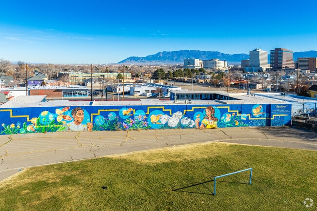 Large mural artwork found at Albuquerque's Washington Middle School.