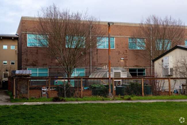 Springwater Trail High School has a student garden behind the campus.