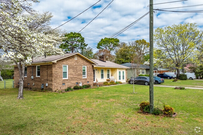 Homes in Douglas Byrd blend brick with modern siding to achieve an updated aesthetic.