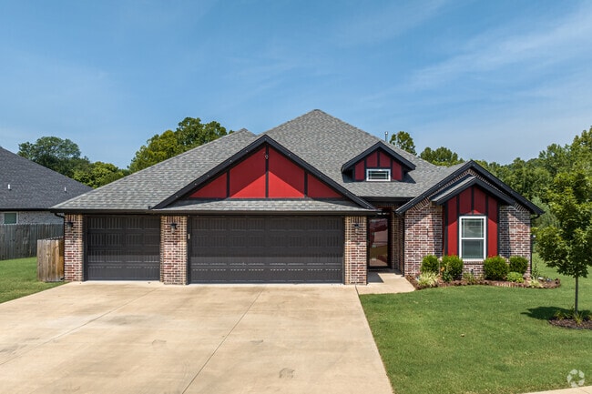 New Traditional-style homes are frequent in Pea Ridge subdivisions.