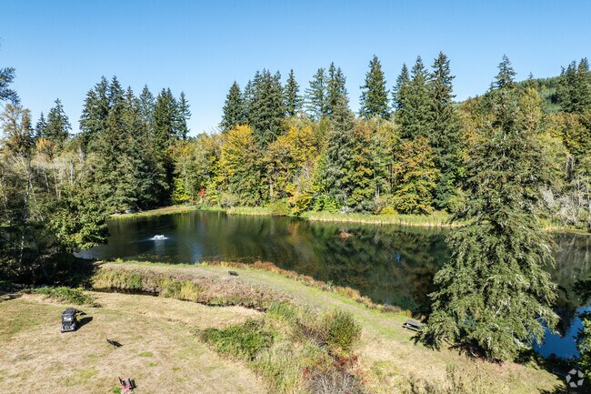 Ryderwood Pond offers a scenic element to the communnity.