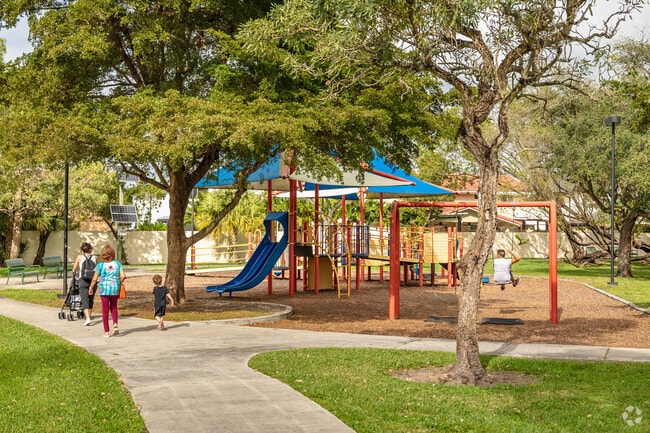 Spend a fun afternoon on the swings and playground in Francisco Human Rights Park.