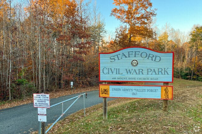 History buffs will love the Stafford Civil War Park.