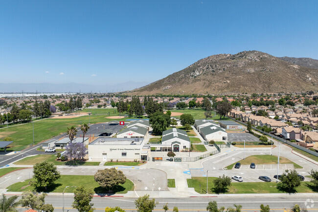 Michael D'Arcy Elementary offers a sprawling campus when viewed from above.