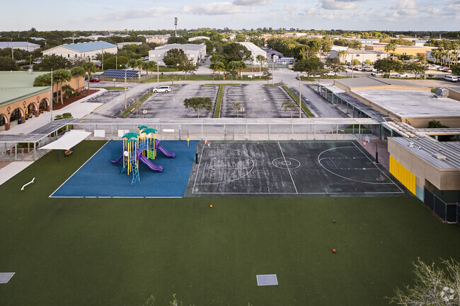 Port Salerno Elementary School has playgrounds and basketball courts.