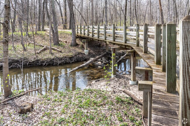 Take the hiking trail across the river at the center of Beulah Park.