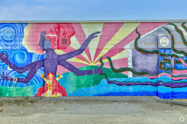 There are beautiful examples of art throughout the Leavenworth neighborhood.