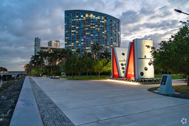 Beautiful sunset over Albert Pallot Park in The Design District.