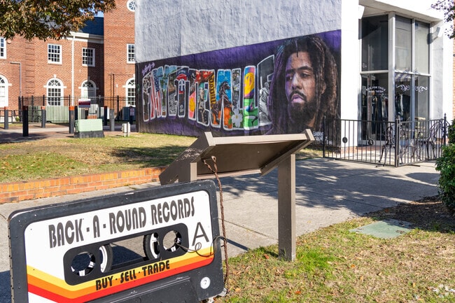 Back-A-Round Records is located on the Market House traffic circle, in Downtown Fayetteville