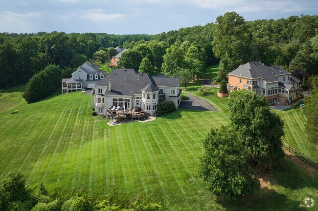 Large custom homes sit on spacious lots in Travilah.