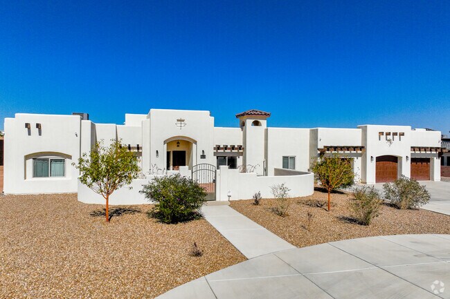 Custom homes around Rio Rancho often typically have Pueblo Revival influence.