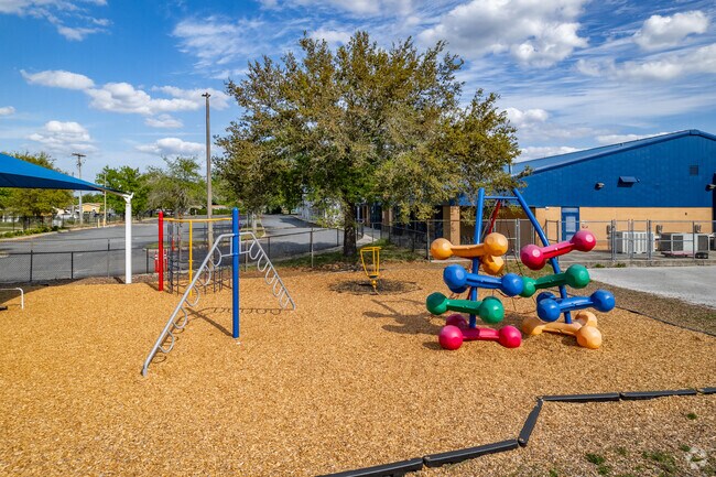 Kids enjoy playing on the playground at Groveland Elementary School.