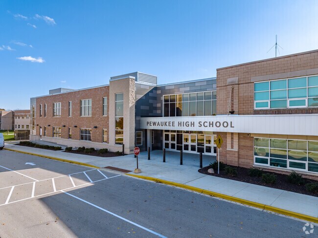The entry at Pewaukee High School.