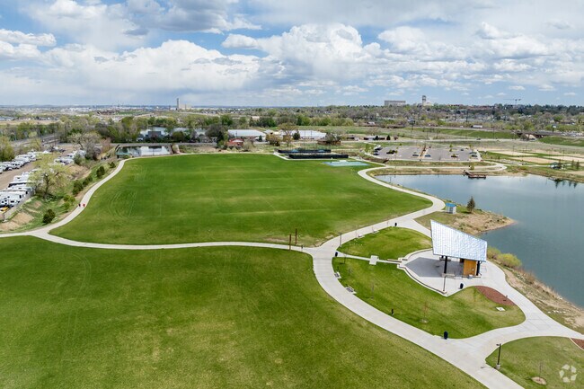 Clear Creek Valley Park is an 80 acre park featuring open space, playgrounds, and more.