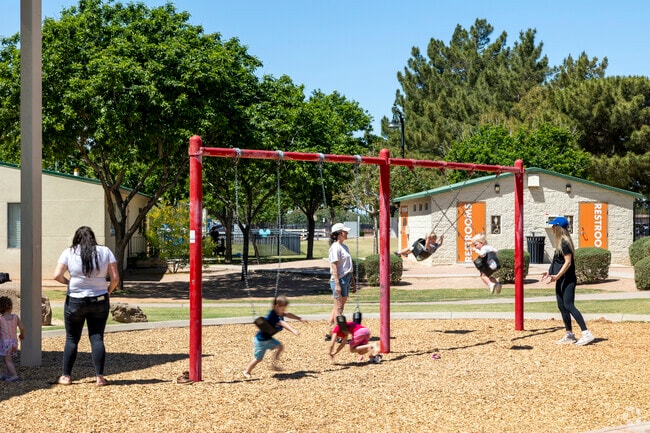 Kids and parents alike enjoy the playground at Queen Creek’s Founders Park.