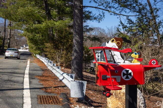 A residential mailbox nods to Boonton Township's history as the home of the Aircraft Radio Corporation Airport, where Gen. James H. Doolittle and a team of engineers revolutionized airplane technology.