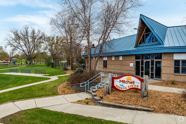 The aquatic center is located at Hitchcock Park in Mitchell, SD.