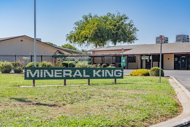 Original wooden sign for Mineral King Elementary School in Visalia.