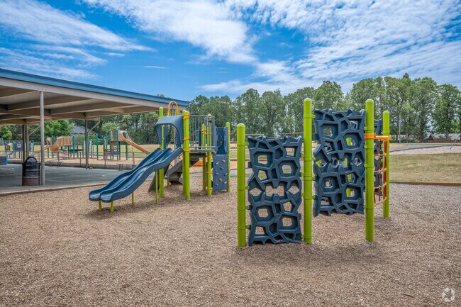 Rock wall at Bethany Elementary School in Beaverton, Oregon.