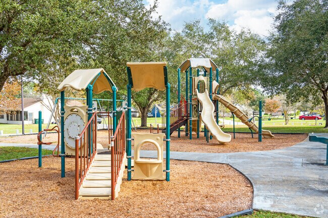 Kids of all ages can enjoy Huntington Forest Park's playground and multi-use field.