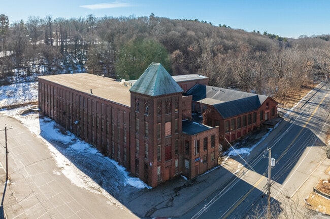 The main Bramanville Village mill downtown is closed but can be seen from W Main st.