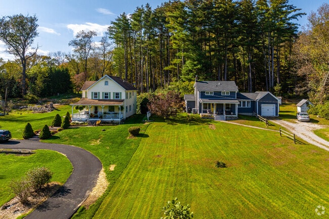 Homes with long front yards are common in the rural area of Sandyston.