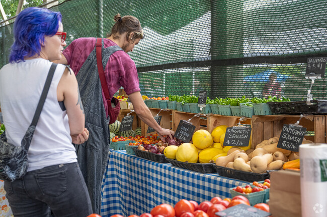 The local residents of Saint George Place shop at the Athens, farmers market on weekends.