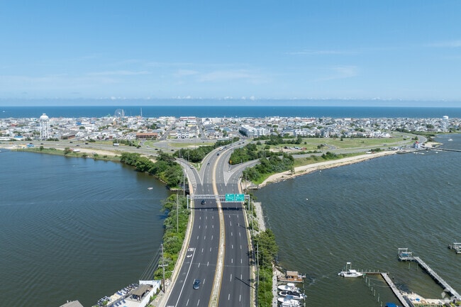 The bridge to Seaside Heights links Dover Beaches South to the mainland.