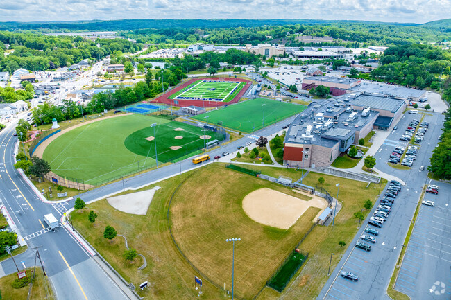 Aerial view of Auburn Senior High School's baseball & softball fields.