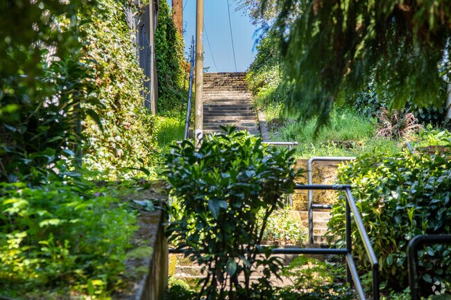 Another set of stairs to climb along the Alameda Ridge.