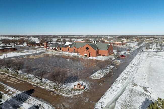 Here is an aerial view of St Peter Catholic School.