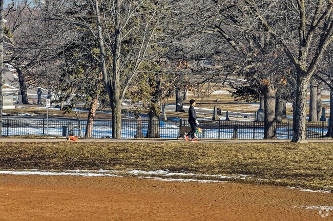 Walking trails meander throughout Folwell Park.