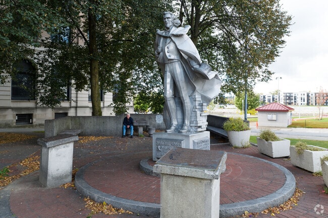 A statue of Uncle Sam near the Hudson River in downtown Troy, NY.