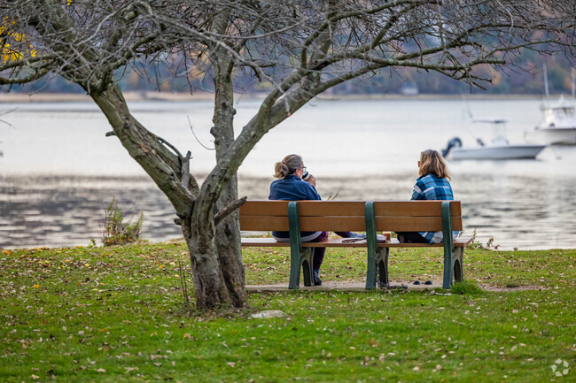 There are many places in Cold Spring Harbor to sit and admire views of the water.