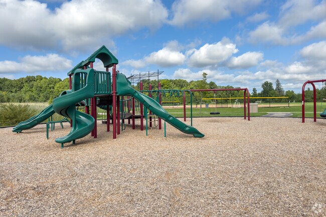 Children can play on one of many jungle gyms at Copley Community Park in Copley.