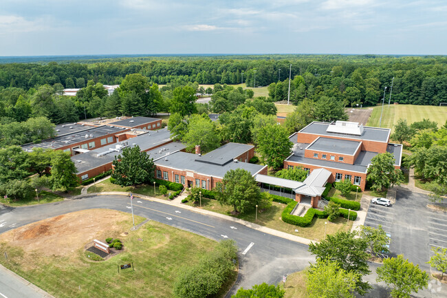 An aerial view of Pocahontas Middle School.