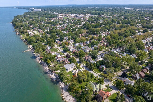Lakefront homes in with private beaches in Euclid are highly sought after properties.