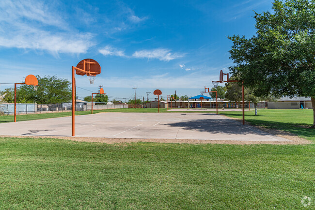 C.J. Jorgensen School students can shoot some hoops during gym class.