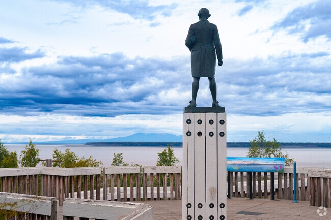 Hostetler Park features the Captain Cook monument and scenic views of Downtown Anchorage.