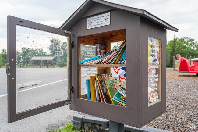 A small lending library highlights the sense of community found in South Haven.