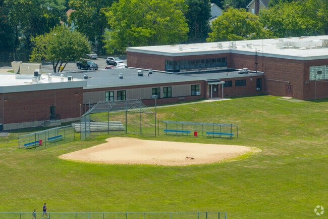 There are a few baseball fields behind Ellenville Elementary School.