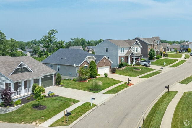 Glendower Place is a subdivision in Blue Jay built in the mid 2010s and offers a variety of one and two story New Traditional homes.