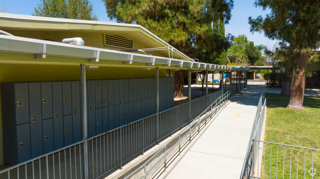 Lockers and classrooms at Our Community School.