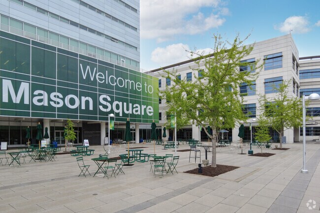 University students are often seen at Mason Square at GMU, a 30-minute drive from Dover Crystal.