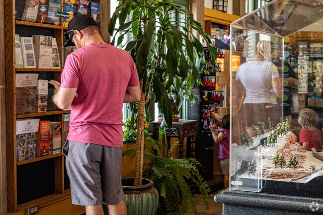 The local train stop in Downtown Flagstaff has a gift shop for visitors.