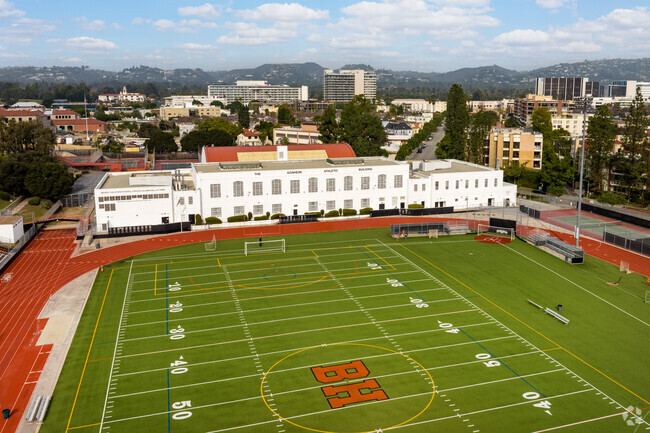 Angelina Jolie and Nicolas Cage are among celebrities who attended Beverly Hills High School.