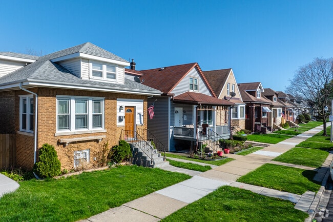 Various styles of bungalows are found in Dunning's residential streets.