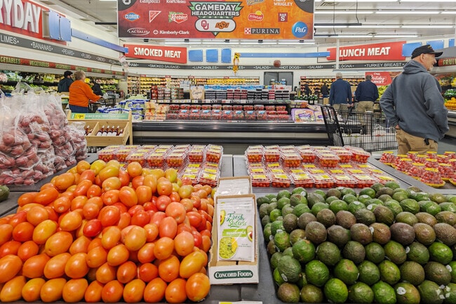 You can find fresh produce at Crest Foods, near Eagle Ridge North and Ole Windmill Estates.