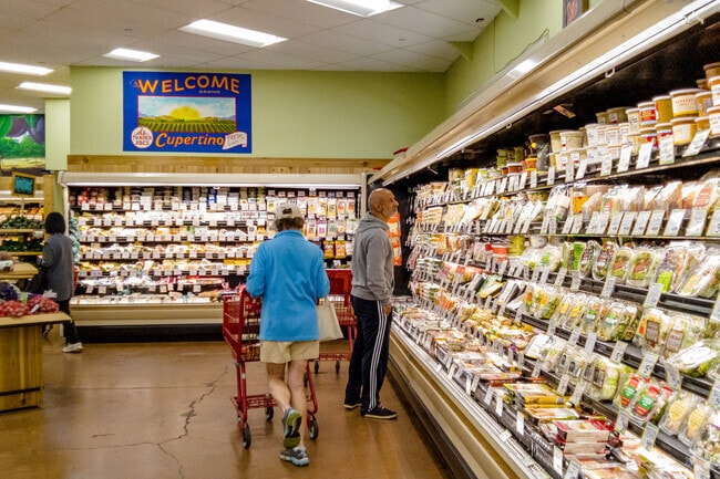 Locals shop for groceries at Trader Joe’s in Calabazas.